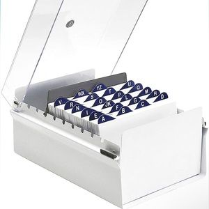 Acrimet - Card / Cue Card File Office School Organizer - White